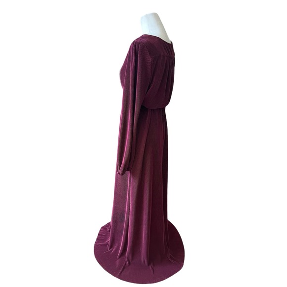 Baltic Born Venus Pleated Maxi Dress Burgundy Women’s Size Small Wedding Elegant - Picture 7 of 10